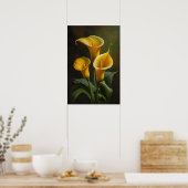 Yellow Calla Lilies Lily Bloemenkunst Print Poster (Keuken)