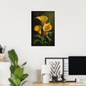 Yellow Calla Lilies Lily Bloemenkunst Print Poster (Thuiskantoor)