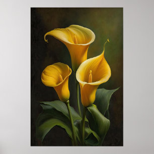 Yellow Calla Lilies Lily Bloemenkunst Print Poster