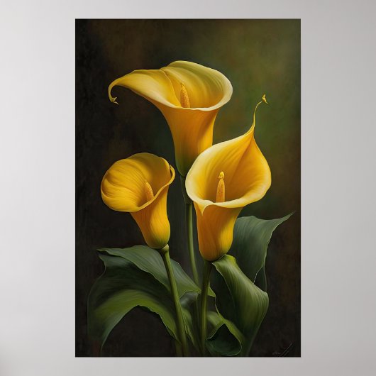 Yellow Calla Lilies Lily Bloemenkunst Print Poster (Voorkant)
