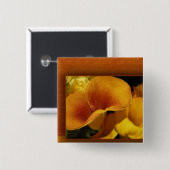 Yellow calla lily vierkante button 5,1 cm (Voorkant /achterkant)