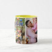 Yellow Calligraphy Family Photo Collage Mok (Midden)