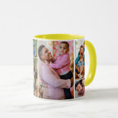 Yellow Calligraphy Family Photo Collage Mok (Voorkant rechts)