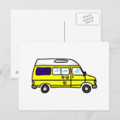 Yellow Campervan Briefkaart (Voorkant / Achterkant)