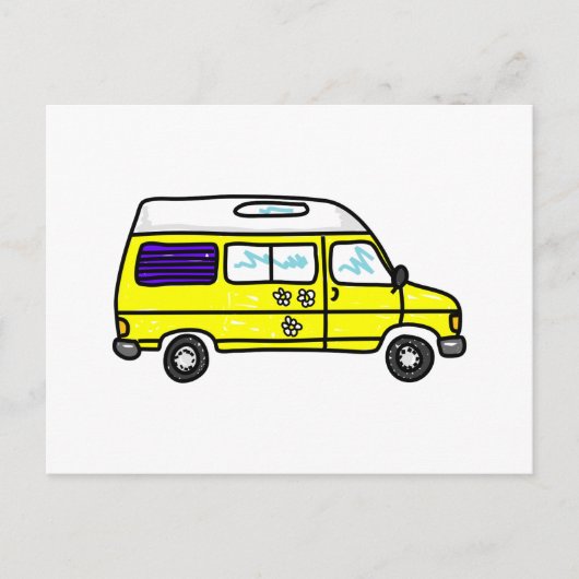 Yellow Campervan Briefkaart (Voorkant)