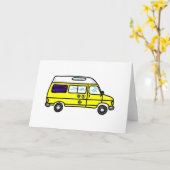 Yellow Campervan Kaart (Gele Bloem)