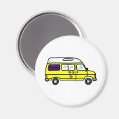 Yellow Campervan Magneet (Voorkant / Achterkant)