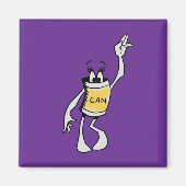 Yellow Can Creature Square Magnet (Voorkant)