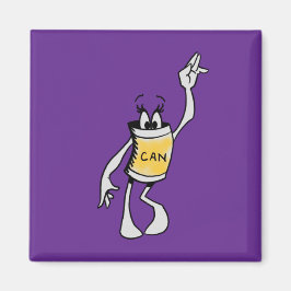 Yellow Can Creature Square Magnet