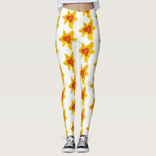 Yellow Canada Lilly Blossom Leggings