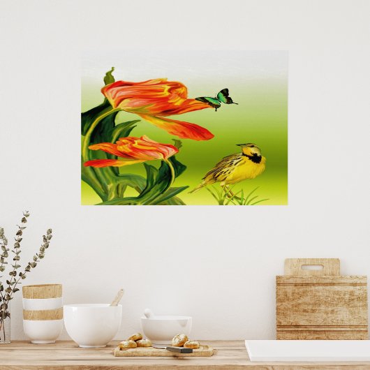 Yellow Canarie name Holly Poster (Keuken)