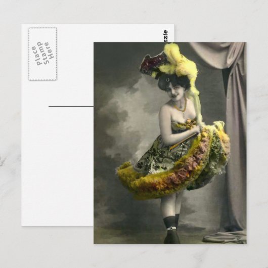 Yellow Cancan Briefkaart (Voorkant / Achterkant)