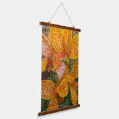Yellow Canna Lily with Red Speckles Floral Hangend Wandkleed (Gebogen)