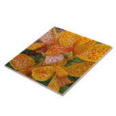 Yellow Canna Lily with Red Speckles Floral Tegeltje (Zijkant)