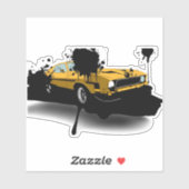 Yellow Car Urban Art Sticker (Vel)