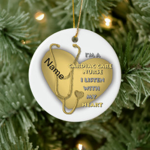 Yellow Cardiac Care Nurse Ornament