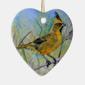 Yellow Cardinaal kerstversiering Keramisch Ornament (Rechts)