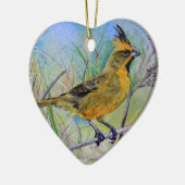 Yellow Cardinaal kerstversiering Keramisch Ornament (Links)