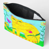Yellow Cat met bloemen Abstracte kunst Etui (Open)