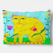 Yellow Cat met bloemen Abstracte kunst Etui (Achterkant)