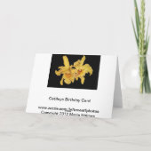Yellow Cattleya Orchid Verjaardag Kaart (Achterkant)