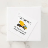 Yellow Cement Truck Child's Birthday Bedankt Bedankjes Labels (In situ)