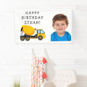Yellow Cement Truck Child's Birthday Foto Spandoek (Insitu)