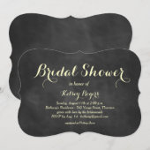 Yellow Chalk Bridal Shower-uitnodiging Kaart (Voorkant / Achterkant)