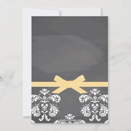 YELLOW Chalkboard Firefly Mason Jar Baby shower Kaart (Achterkant)