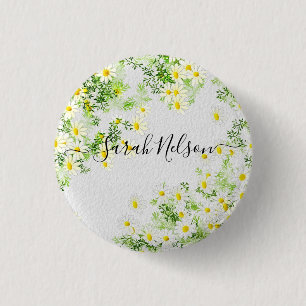 Yellow Chamomile Flowers Ronde Button 3,2 Cm