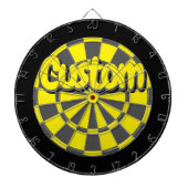Yellow, Charcoal Gray, And Black Fun Custom Design Dartbord (Voorkant)