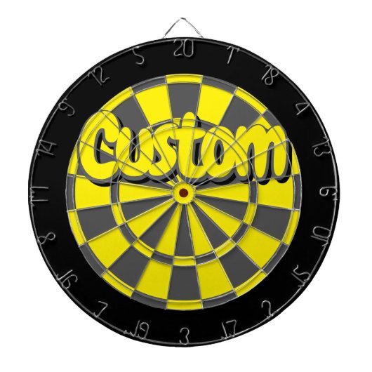 Yellow, Charcoal Gray, And Black Fun Custom Design Dartbord (Voorkant)