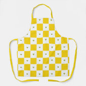 Yellow Checkered All-Over Print Apron Schort (Voorkant)