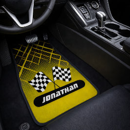 Yellow Checkered Racing Flags Name Automat