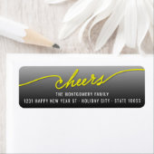 Yellow Cheers Calligraphy Script Holiday Address Etiket (Insitu)