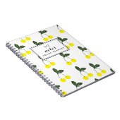 Yellow Cherries Pattern Gepersonaliseerd Notitiebo Notitieboek (Rechterzijde)