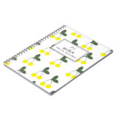 Yellow Cherries Pattern Gepersonaliseerd Notitiebo Notitieboek (Linkerzijde)