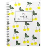 Yellow Cherries Pattern Gepersonaliseerd Notitiebo Notitieboek (Voorkant)