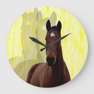 Yellow Chestnut Horse Shadows Design, Grote Klok