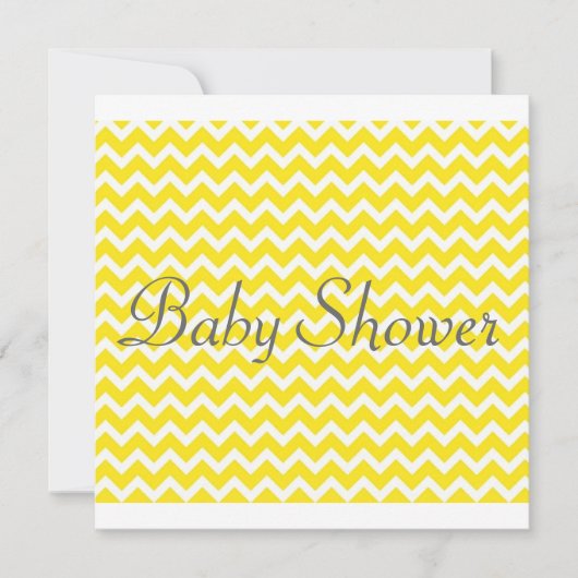Yellow Chevron Baby shower Invitation - Unisex Kaart (Voorkant)