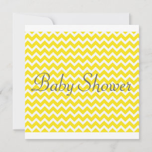 Yellow Chevron Baby shower Invitation - Unisex Kaart