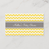Yellow Chevron Baby shower Tafel Plaats instelling Plaatskaartje (Achterkant)