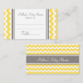 Yellow Chevron Baby shower Tafel Plaats instelling Plaatskaartje (Voorkant / Achterkant)