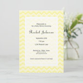 Yellow Chevron Baby shower uitnodiging (Staand voorkant)