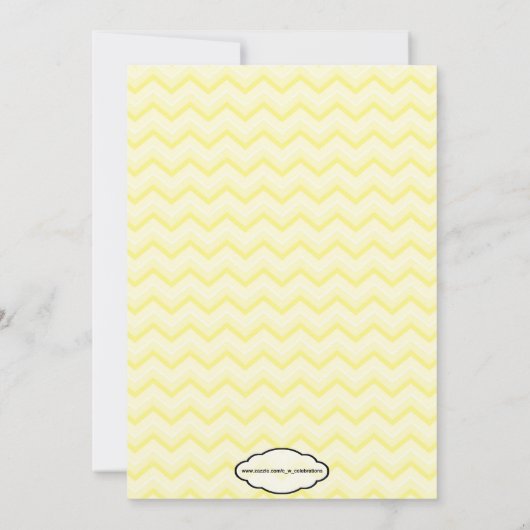 Yellow Chevron Baby shower uitnodiging (Achterkant)