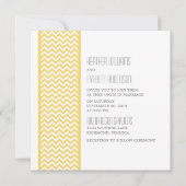 Yellow Chevron Border Wedding Invite Kaart (Voorkant)