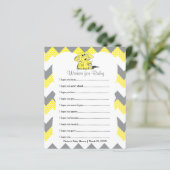 Yellow Chevron Elephant Baby shower - Wensen (Staand voorkant)