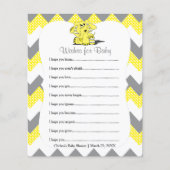 Yellow Chevron Elephant Baby shower - Wensen (Voorkant)