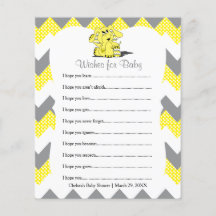 Yellow Chevron Elephant Baby shower - Wensen