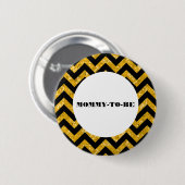 Yellow Chevron Glitter Baby shower Button (Voorkant /achterkant)